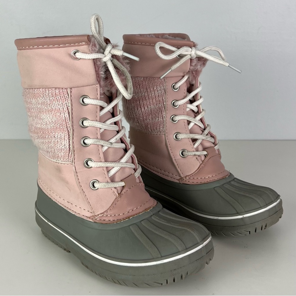 LONDON FOG PINK SPARKLY WARM LINED SNOWBOOTS - Picture 2 of 11